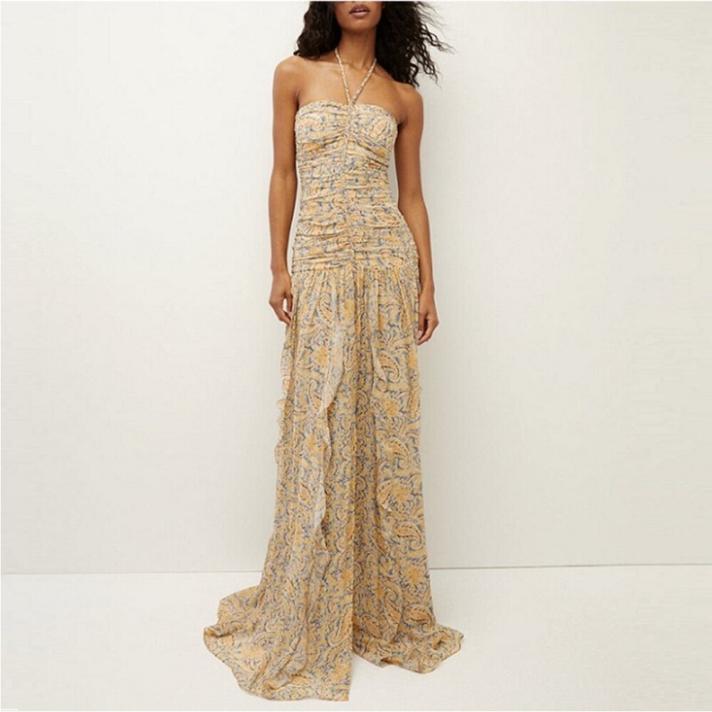 Veronica Beard Lucine Halter Maxi Dress